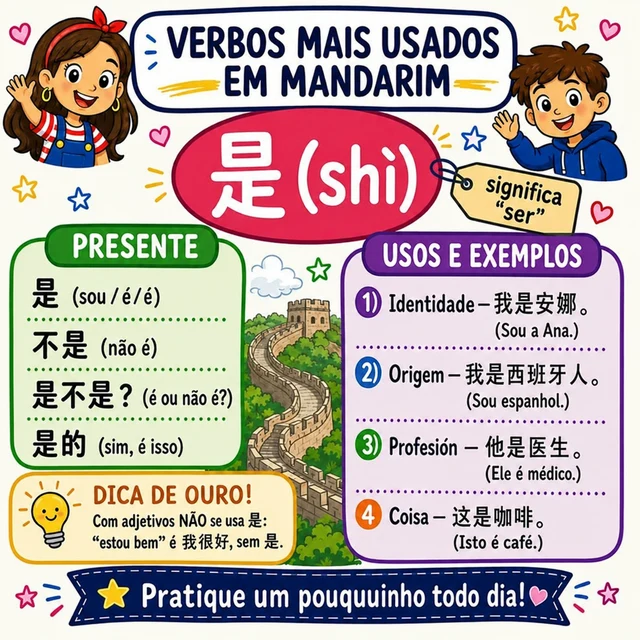 Mapa mental: verbo 是 (SER)